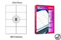 Papier-Etiketten 105x74mm DIN A4 weiß Druckeretiketten Label-günstig