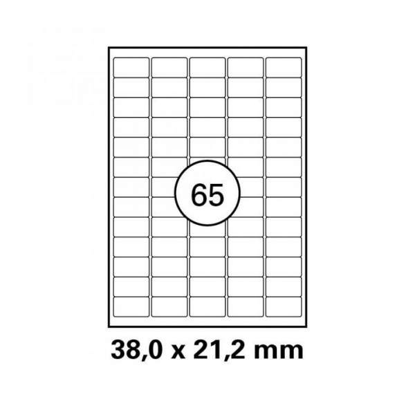 Etiketten 38,0x21,2mm auf DIN A4 Bogen