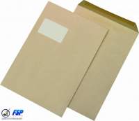 Braune DIN C4 229x324mm Versandtasche mit Fenster nk (250 Stück) Braune DIN C4 229x324mm Versandtasche mit Fenster nk (250 Stück)