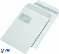 Weiße DIN C4 Briefumschläge 229x324mm 120g/qm mit Fenster sk (250 Stück)