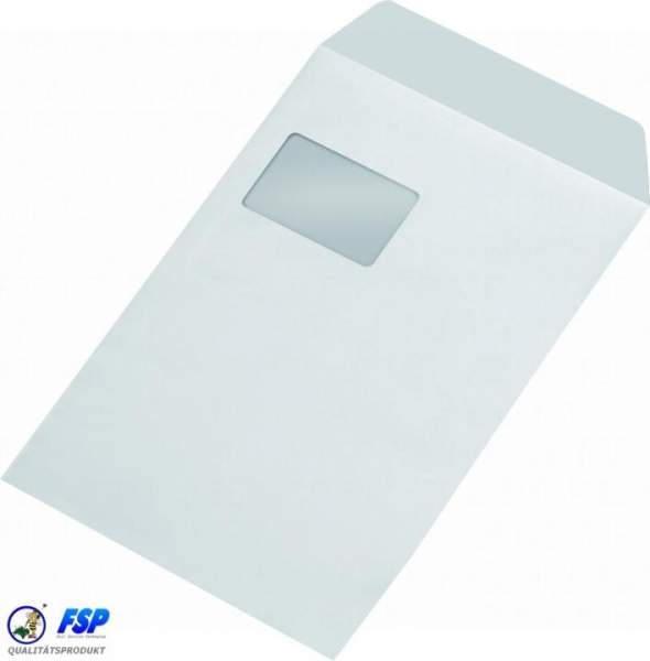 Weiße DIN C4 Briefumschläge 229x324mm 90g/qm mit Fenster nk (250 Stück)