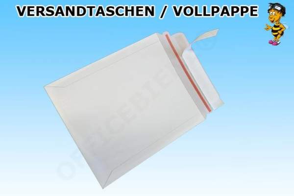 Versandtaschen aus Vollpappe 320x455mm weiss mit Selbstklebeverschluss