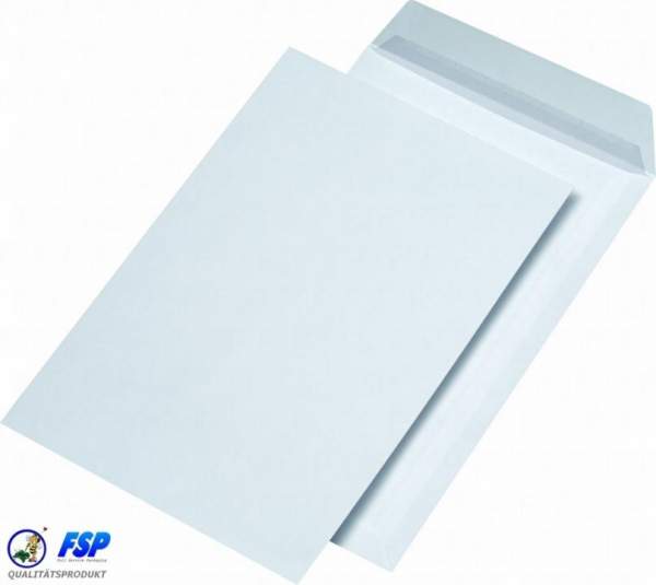 Weiße DIN C4 Briefumschläge 229x324mm 120g/qm ohne Fenster hk (250 Stück)
