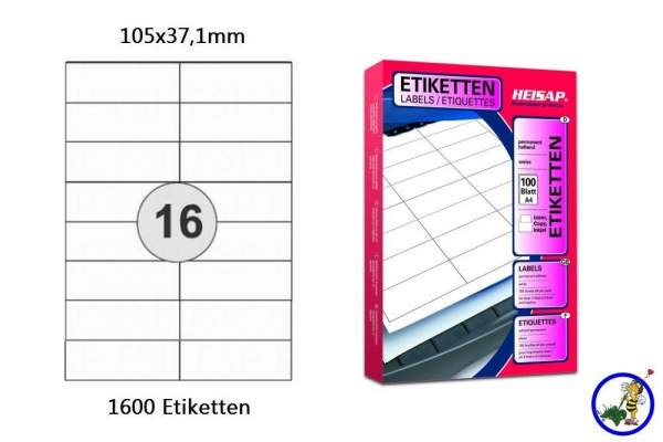 Papier-Etiketten 105x37,1mm DIN A4