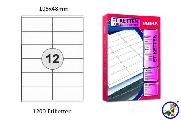 Papier-Etiketten 105x48mm DIN A4