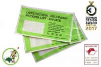 Grüne Lieferscheintaschen aus Papier DIN Lang (250 Stk.)